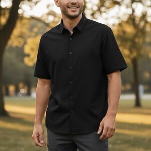 Buttercloth Men's XL Slip Fit Icy Cotton Button Up Short Sleeve Shirt Super Soft